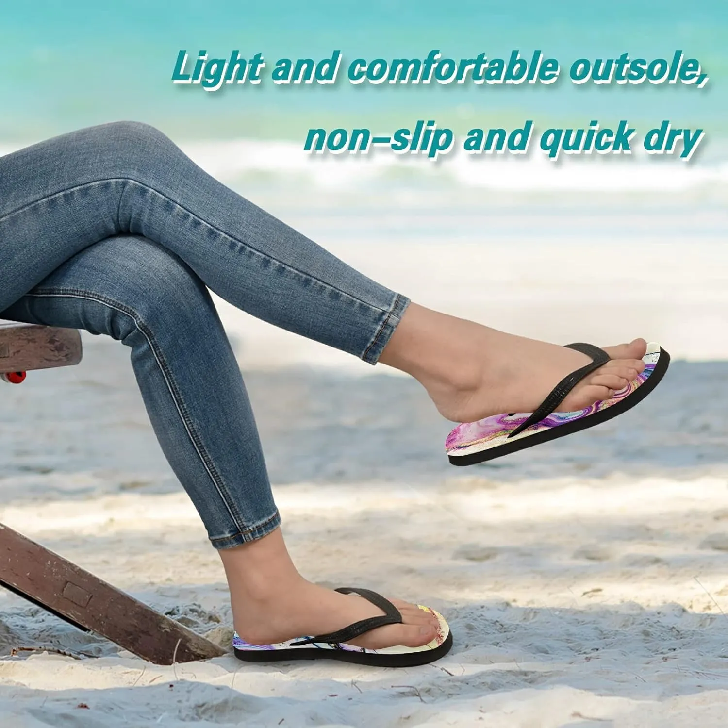 Fantastic Marble Agate Texture Womens Flip Flops Nature Marbling Grain Summer Beach Sandals Casual Thong Slippers Comfortable Shower Slippers Non Slip Water Sandals shoes XS