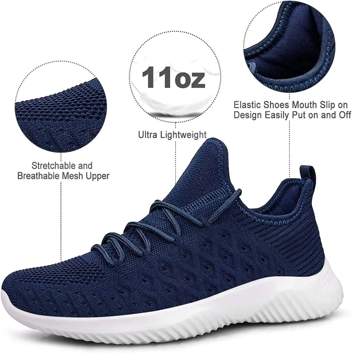 Feethit Womens Slip On Walking Shoes Non Slip Running Shoes Breathable Workout Shoes Lightweight Gym Sneakers