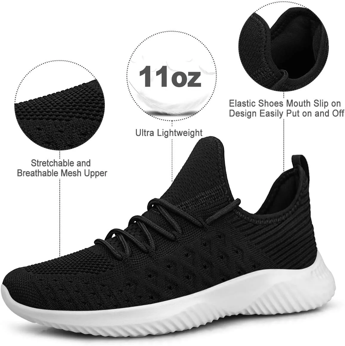 Feethit Womens Slip On Walking Shoes Non Slip Running Shoes Breathable Workout Shoes Lightweight Gym Sneakers