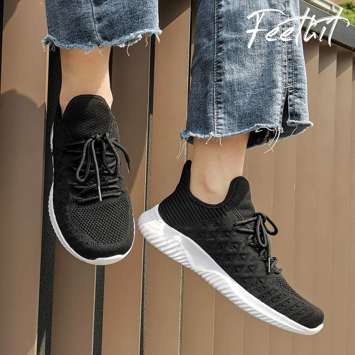Feethit Womens Slip On Walking Shoes Non Slip Running Shoes Breathable Workout Shoes Lightweight Gym Sneakers