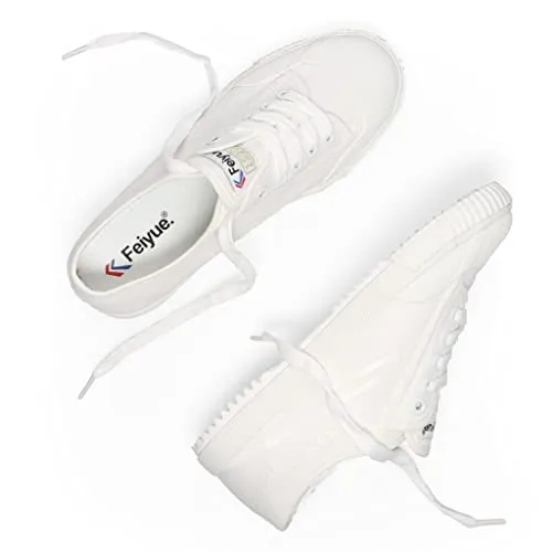 FEIYUE Fe Lo 1920 Low Top Canvas Performance Shoe with Rubber Sole Everyday Fashion Sneaker White