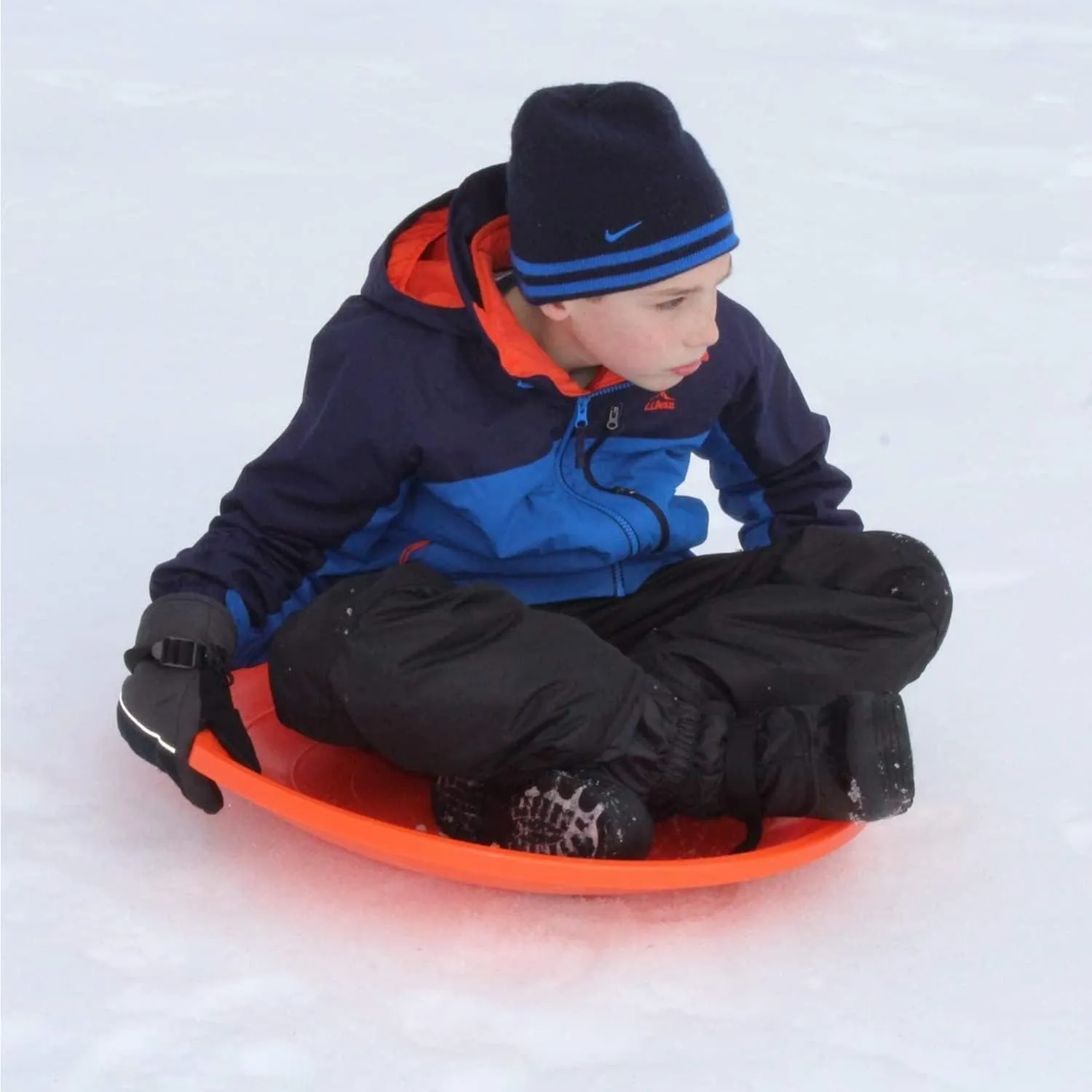 Flexible Flyer Paricon 626 Round Flying Saucer Disc Racer Polyethylene Snow Sled Toboggan, for Ages 4 and Up, 26 Inch Diameter