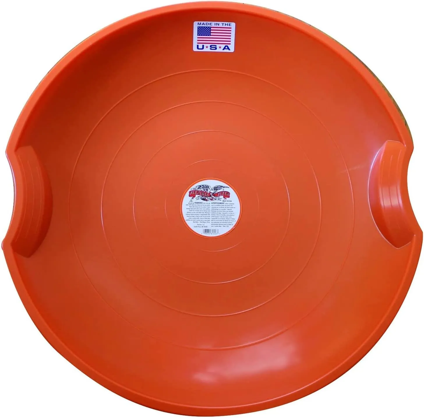 Flexible Flyer Paricon 626 Round Flying Saucer Disc Racer Polyethylene Snow Sled Toboggan, for Ages 4 and Up, 26 Inch Diameter