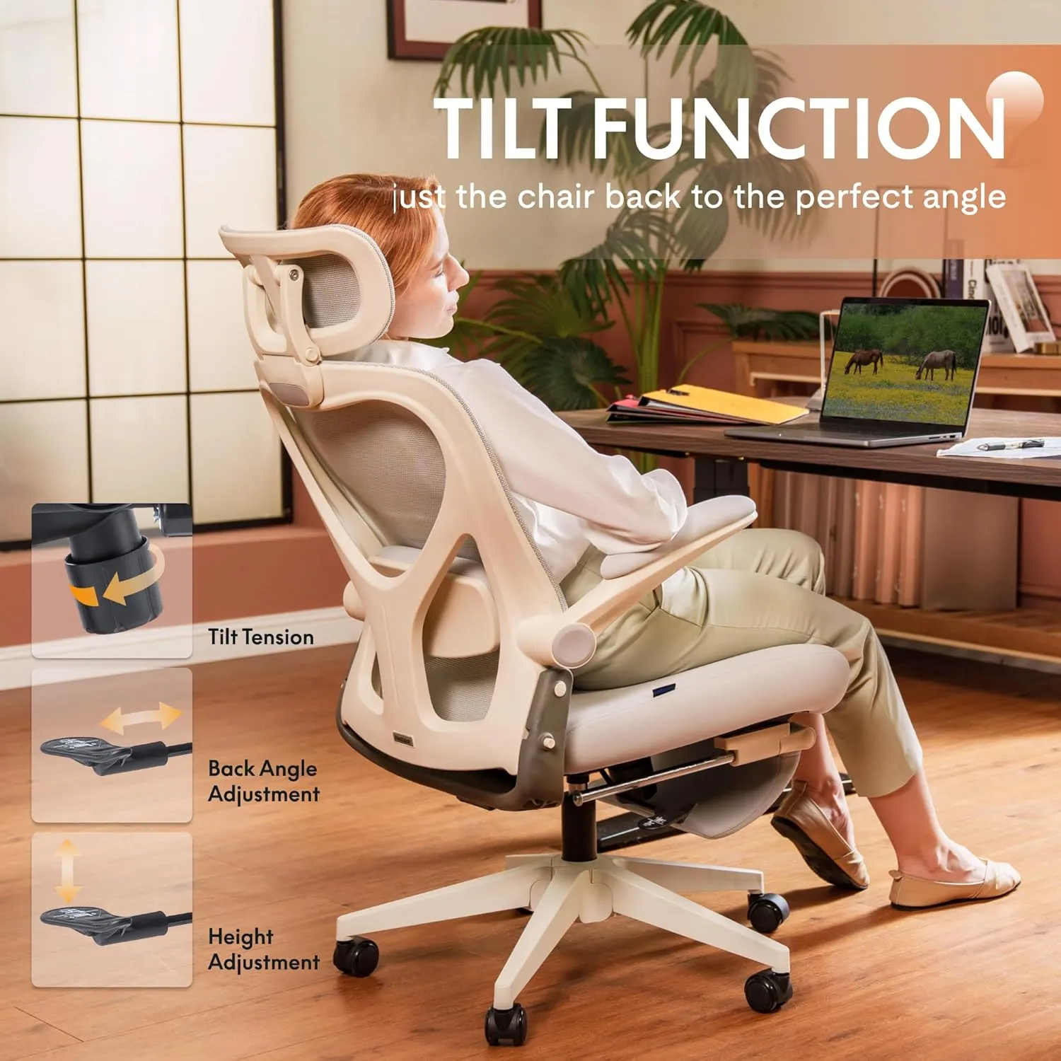 FLEXISPOT Foldex Ergonomic Office Chair, Folding Chair for Small Spaces with Lumbar Support, Flip-up Armrests, 3D Headrest, Desk Chairs with Footrest for Work,Video Game (Foam Seat, Green)