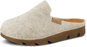 Flexus Spring Step Cloggish Platform Clogs for Women - Wool Felt Round Toe Slippers - Ladies Casual Shoes for Everyday Wear