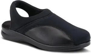 Flexus Spring Step Flexia Leather Clogs for Women - European Slingback Round Toe Slip-On Shoes - Ladies Casual Platform Clog for Work - Black EU 39 / US 8.5