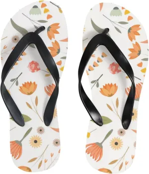 Flip Flops Floral Flowers Leaves Orange Pink Slide Sandals Summer Beach Slippers Thong Sandal Casual Yoga Mat Flat Slides for Women Men