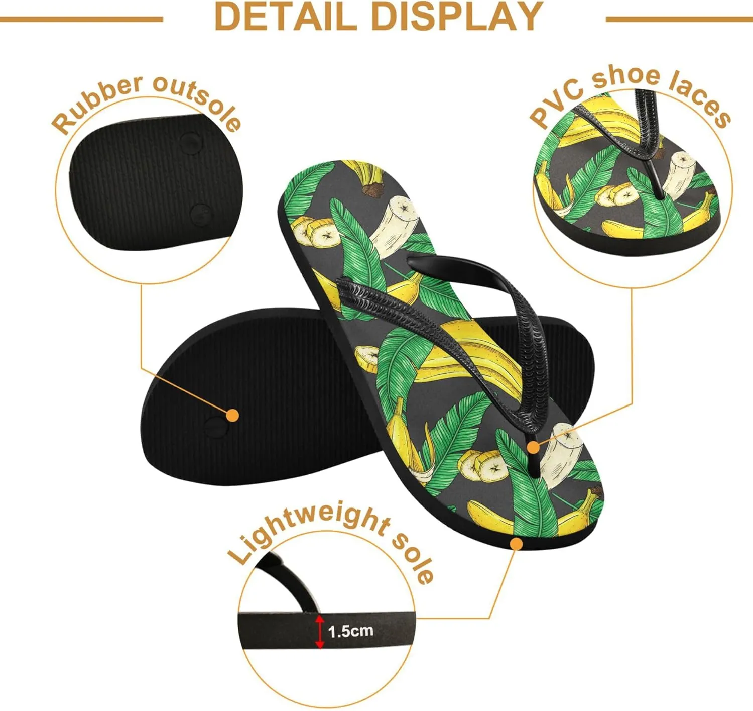 Flip Flops for Men Women Summer Sandals Bathroom Shower Shoes