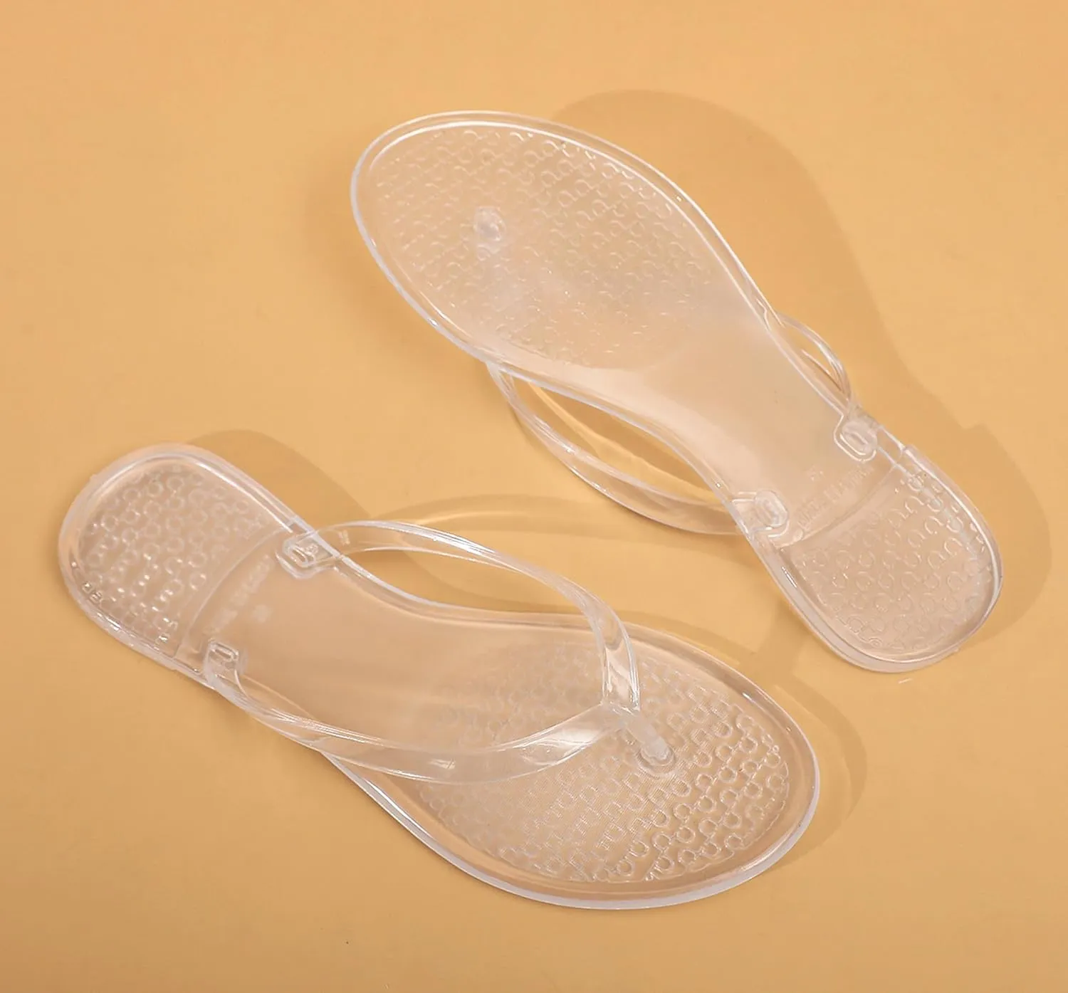 Flip Flops for Women Jelly Shoes Thong Sandals Jellies Flats Clear Slipper Summer Beach Pool Slides Size 10 Slip On Quick Drying Soft