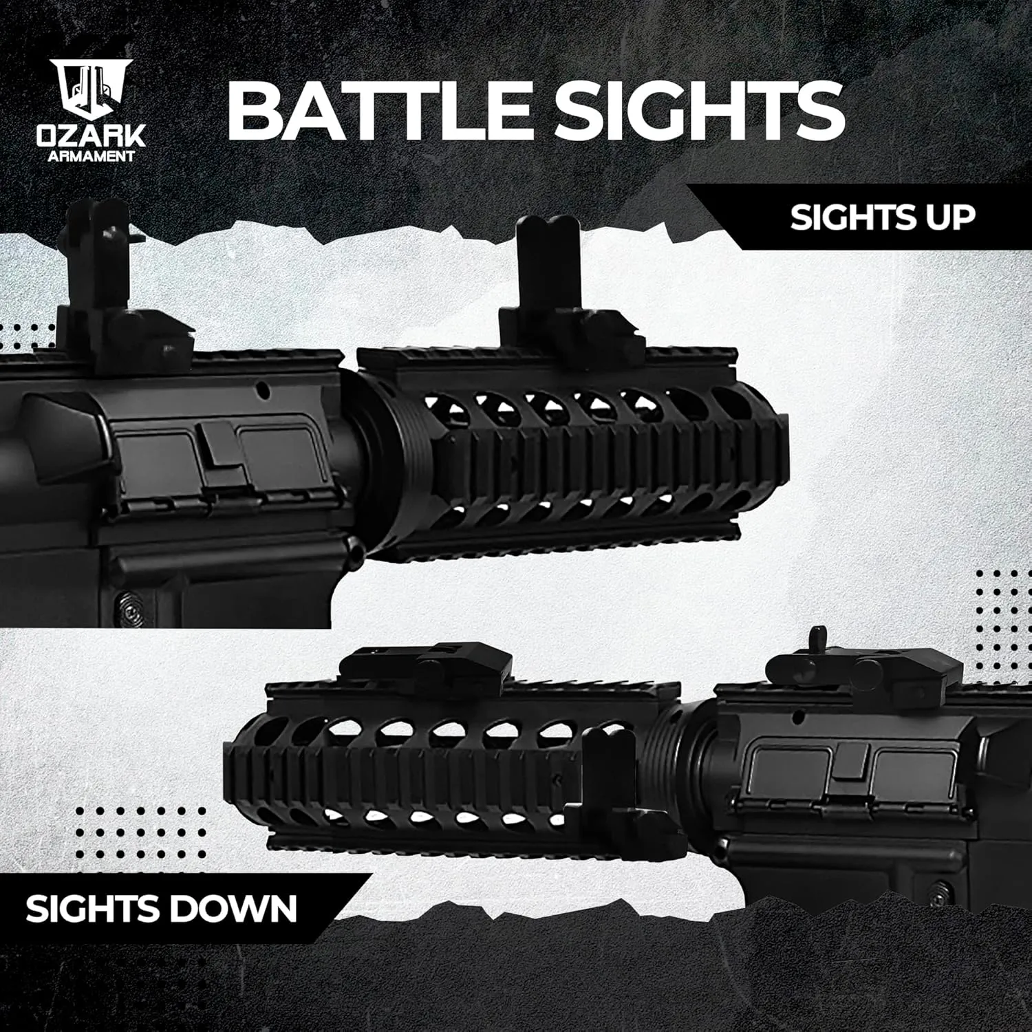 Flip Up Iron Sights - Rapid Transition Gun Sights - BUIS Flip Up Sights Rail Mount Rifle Iron Sights - Flip Up Back Up Iron Sights Front and Rear Flip Up Rifle Sights Set Pop Up Sights