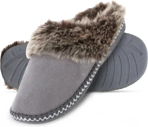 Floopi House Slippers for Women, Aztec Fur Lined Clog Womens Slippers Cozy Memory Foam with Indoor and Outdoor Anti Skid Sole