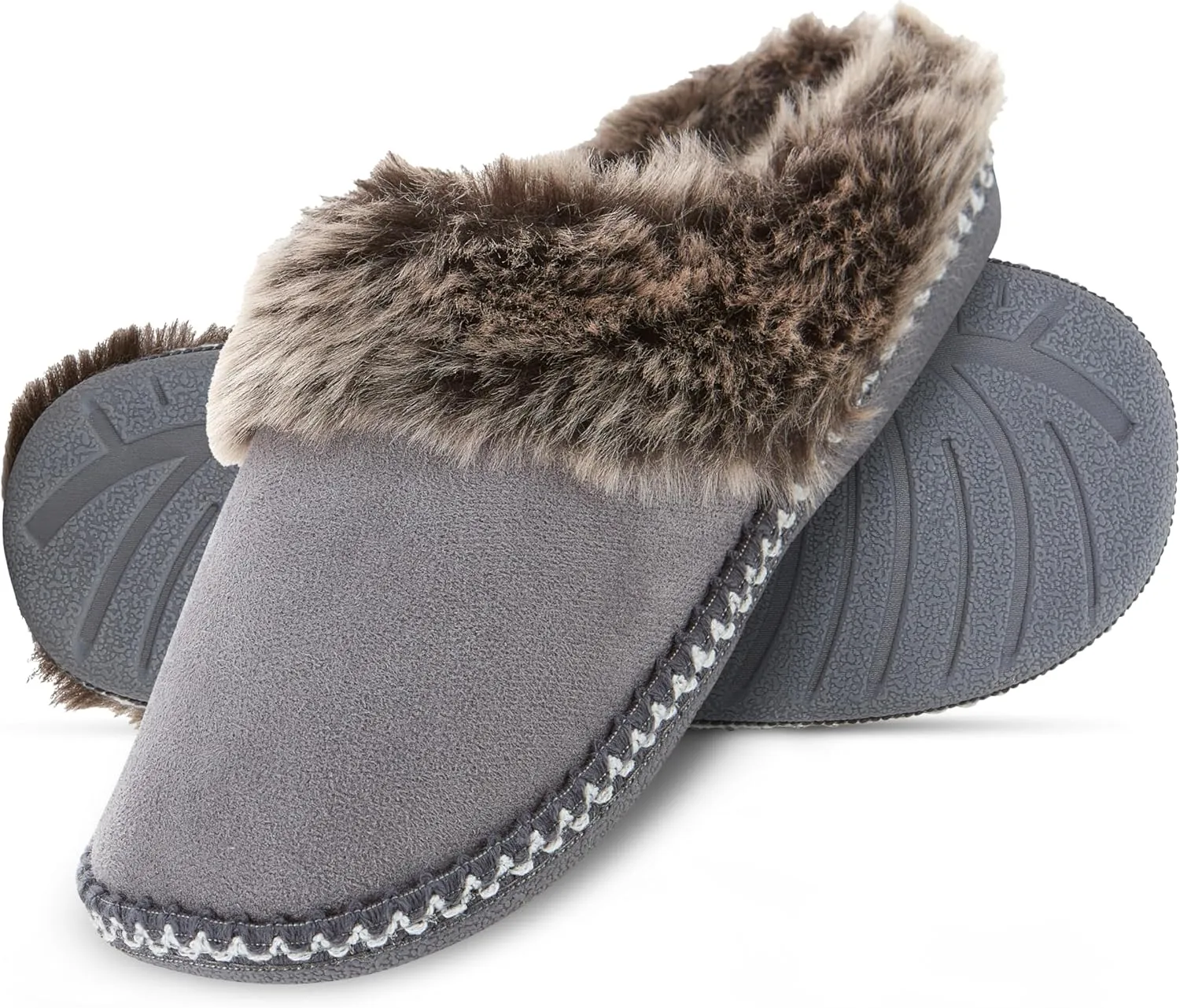 Floopi House Slippers for Women, Aztec Fur Lined Clog Womens Slippers Cozy Memory Foam with Indoor and Outdoor Anti Skid Sole