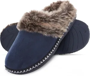 Floopi House Slippers for Women, Aztec Fur Lined Clog Womens Slippers Cozy Memory Foam with Indoor and Outdoor Anti Skid Sole