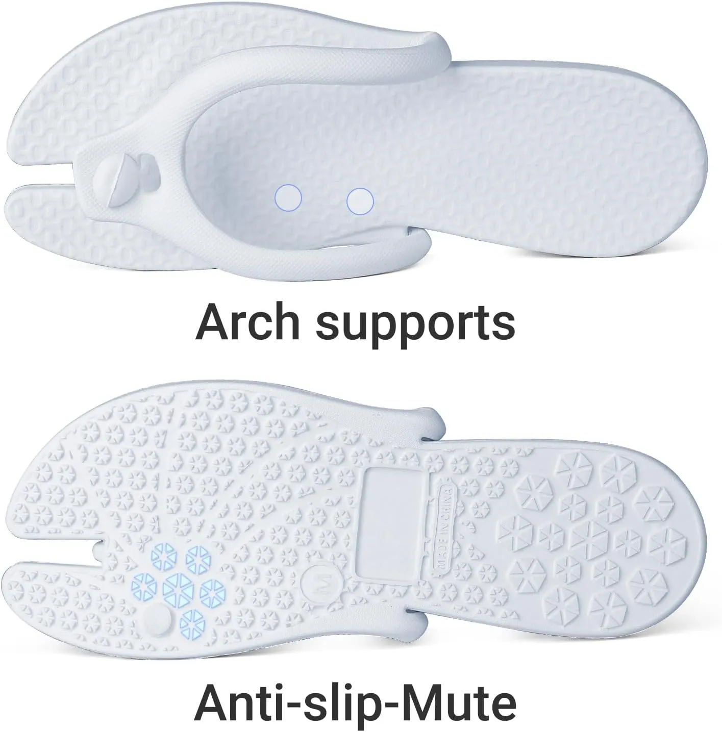 Foldable Flip-Flop Travel Slippers Shower Shoes Slides Summer Camp Sandals Soft Comfy Non-Slip Quick Dry House Bathroom Gym Spa Pool Sandals Beach