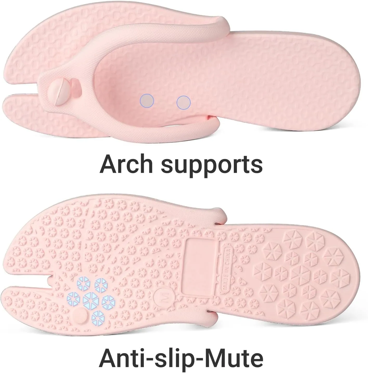 Foldable Flip-Flop Travel Slippers Shower Shoes Slides Summer Camp Sandals Soft Comfy Non-Slip Quick Dry House Bathroom Gym Spa Pool Sandals Beach