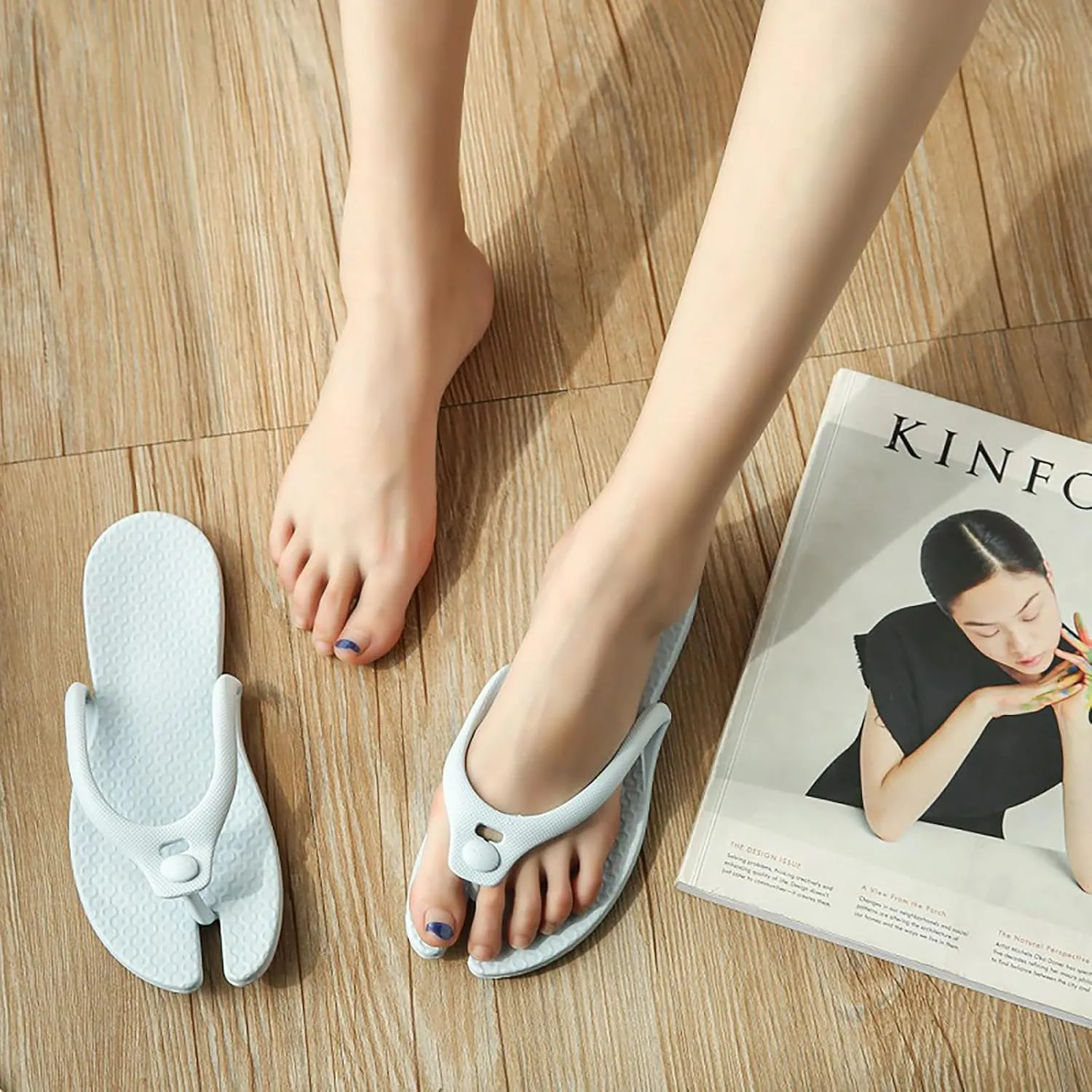 Foldable Flip-Flop Travel Slippers Shower Shoes Slides Summer Camp Sandals Soft Comfy Non-Slip Quick Dry House Bathroom Gym Spa Pool Sandals Beach