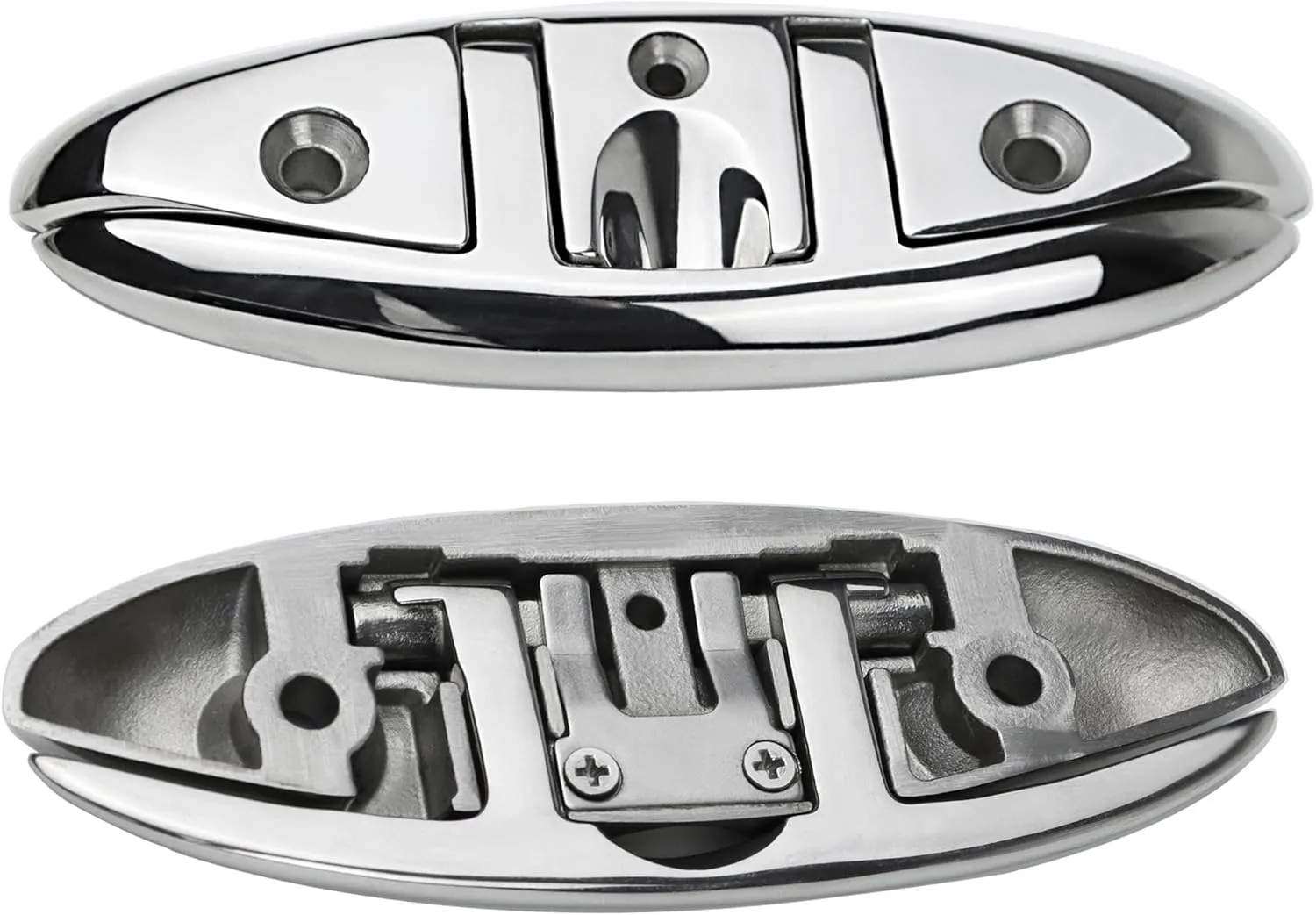 Folding Boat Cleats 5 inch 6 inch 316 Stainless Steel Flip up Dock Cleats Marine Grade Rope Cleat for Deck with Fasteners