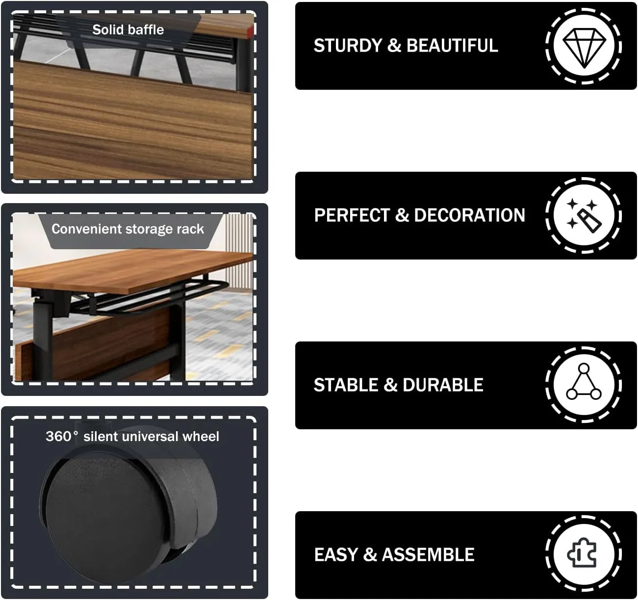 Folding Conference Table,Foldable Office Conference Room Tables,Rolling Meeting Seminar Tables with Casters,Flip Top Mobile Training Tables,Business Training Seminar Table for Office Meeting (62.9in)