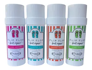 Foot Balm Moisturizer For Rough Heels & Dry, Cracked Feet – Flip Flop Foot Repair Bundle – 4 Pack – Mango Coconut, Lime Sugar, Orange Honey, Eucalyptus Mint