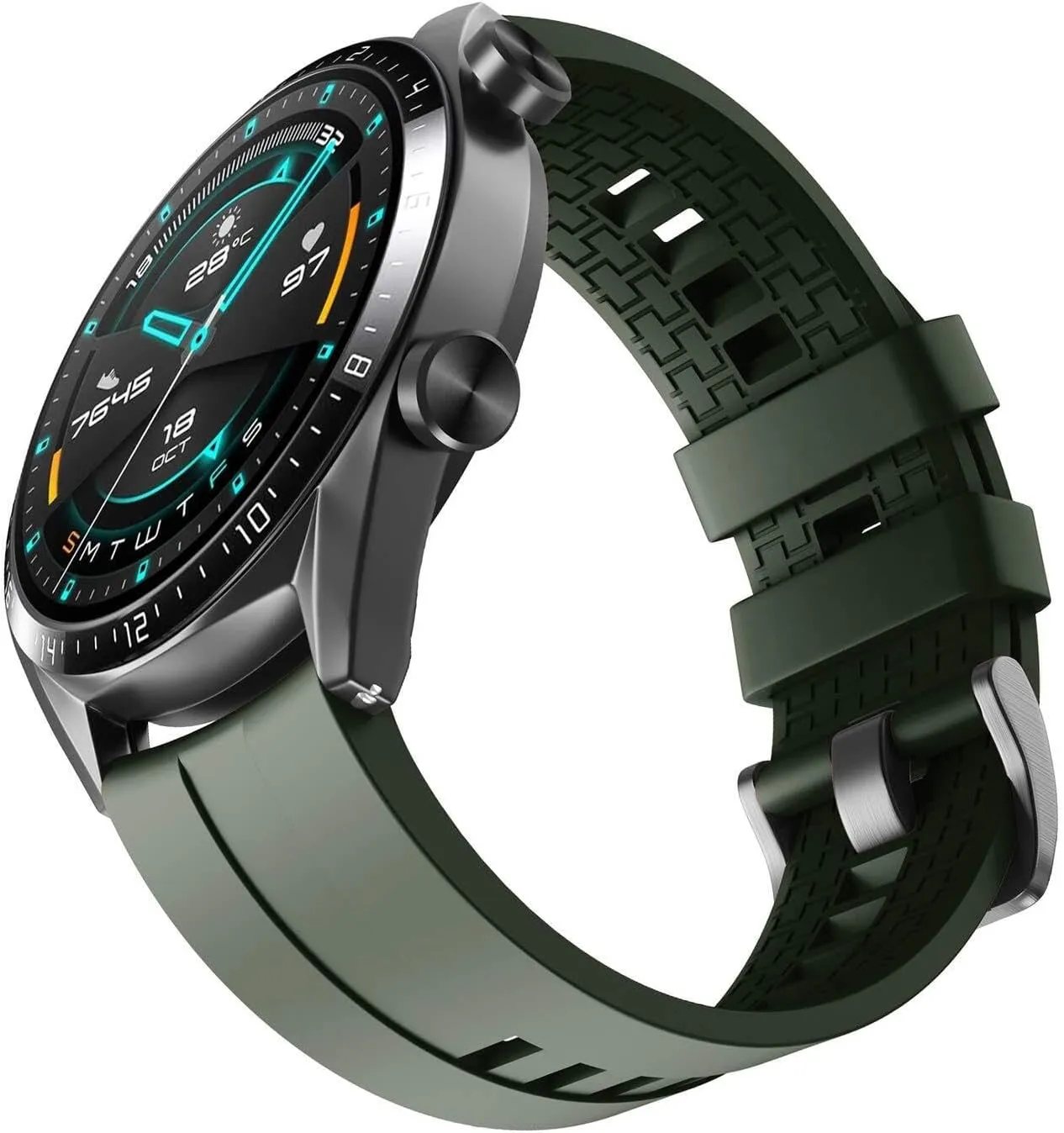 For Galaxy Watch 46mm Watch 3 45mm/ For Huawei GT/GT 2(46mm) Watch Band, 22mm Silicone Straps Watch Band Accessory