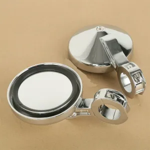 for K&awasaki Mule 600 3000 600 Series Mule Rangers Mule 600 3000 Motorcycle 1.75" Aluminum Side Mirrors Round 5" Motorcycle(Chrome)