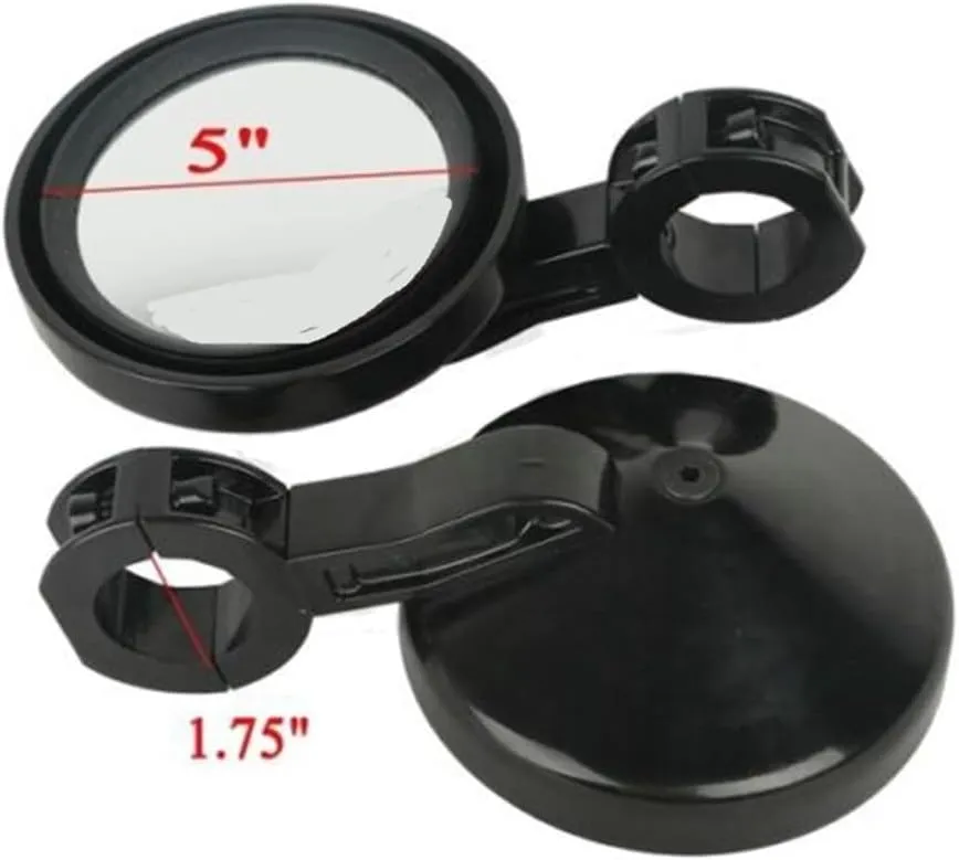 for K&awasaki Mule 600 3000 600 Series Mule Rangers Mule 600 3000 Motorcycle 1.75" Aluminum Side Mirrors Round 5" Motorcycle(Chrome)