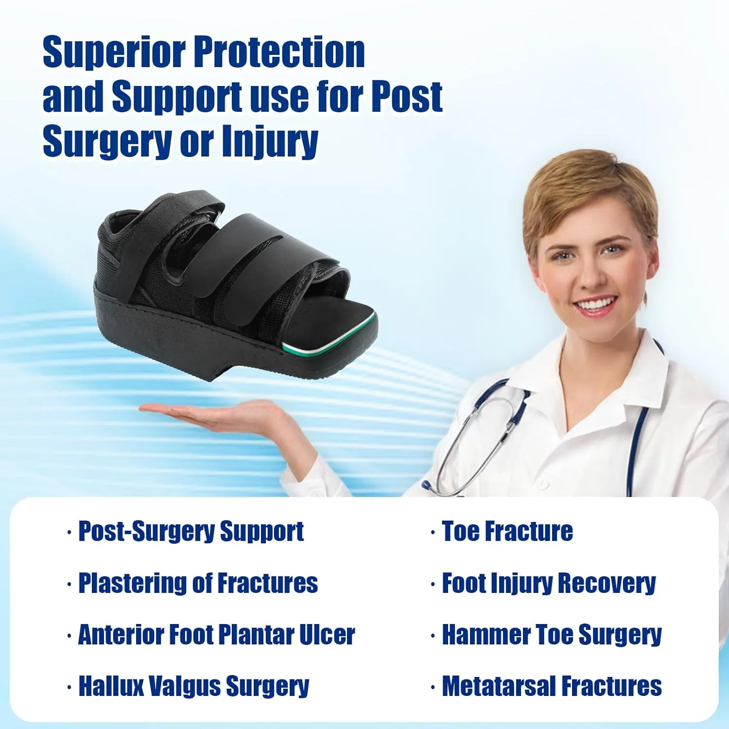 Forefoot Offloading Post Op Shoe-Wedge Post Op Shoe Ortho Wedge Healing Shoes - Offloading Shoes with Peg Assist Insole for Broken Toe, Bunion, Hammer toe, Diabetic Foot Ulcer, XL