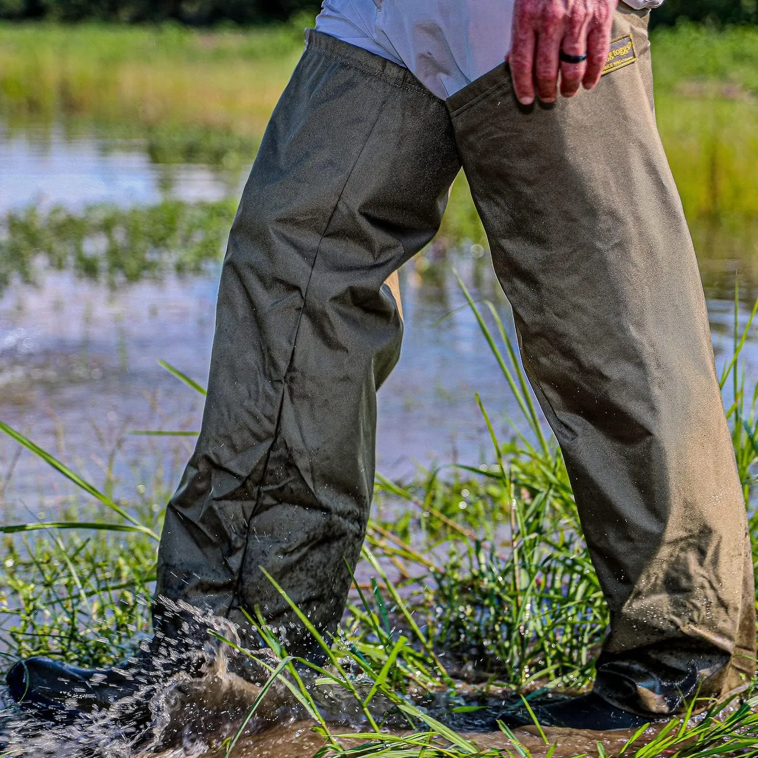 Frogg Toggs Brush Hogg Heavy-Duty Nylon Bootfoot Hip Waterproof Fishing Wader for Fishing, Cleated Outsole