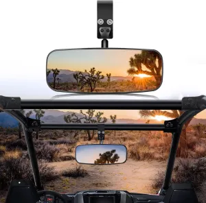 Frokom UTV Rear View Mirror, RZR center rear view mirror for 1.75"-2" Roll Bar Cage fits Polaris RZR 1000 XP Turbo PRO XP R Talon pioneer 1000 YXZ 1000 Teryx Kawasaki Mule,Convex&Adjustable