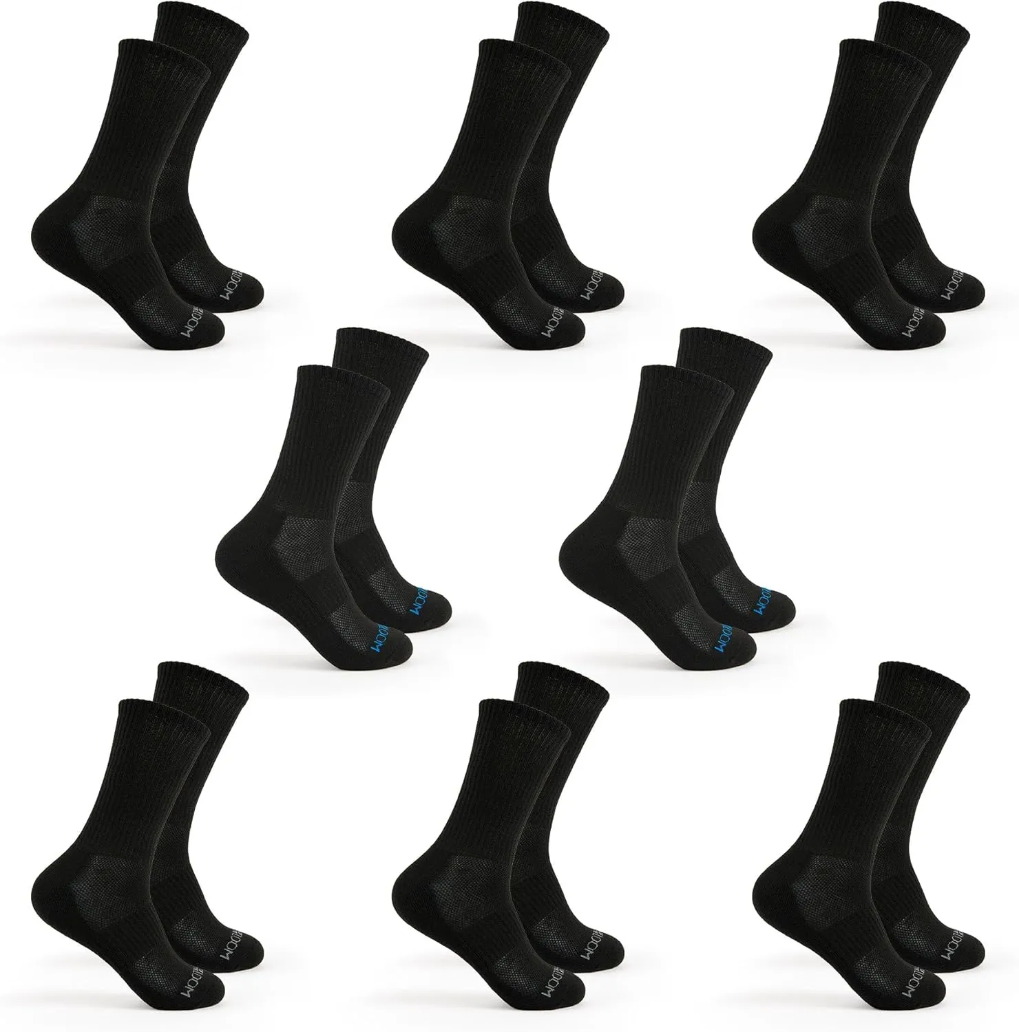 Fruit of the Loom Crew Socks for Men - 8 Pairs, Arch Compression, Moisture Wicking, Cushioned, Athletic Mens Socks Size 6-12