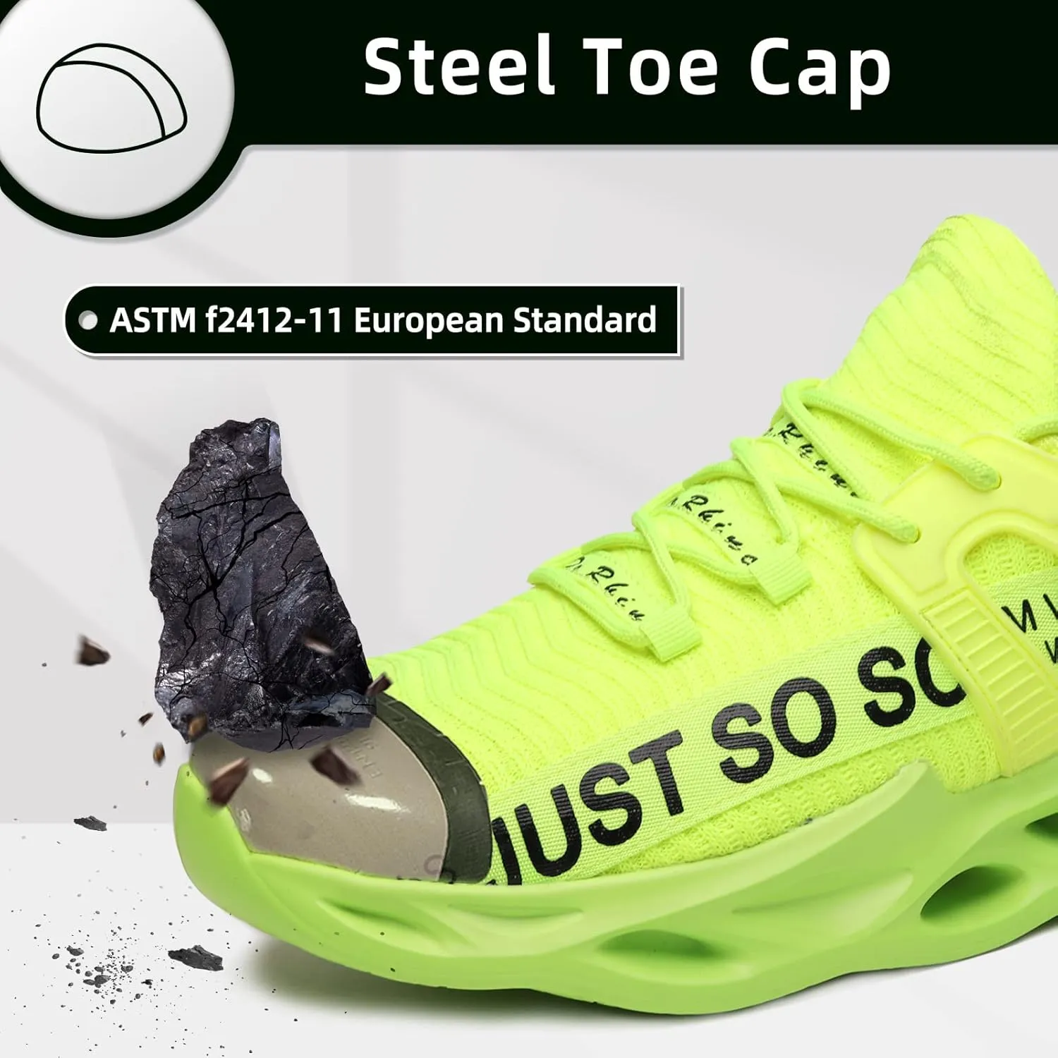 Furuian Steel Toe Shoes for Men Women Lightweight Slip On Safety Work Shoes Comfortable Steel Toe Sneakers