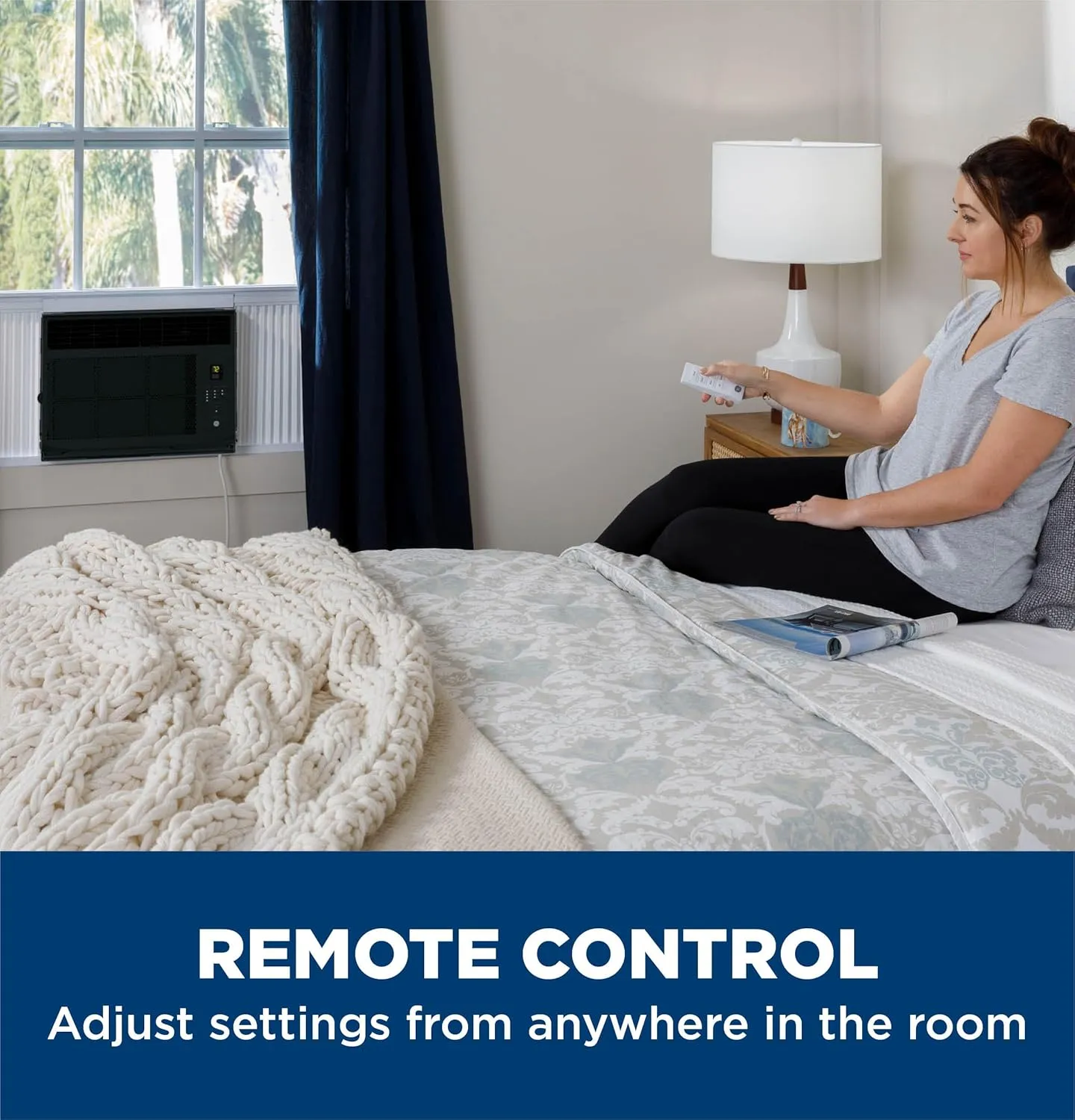 GE AWCS06BBA Window Air Conditioner Unit, 6,000 BTU for Small 250 sq ft. with Adjustable Fan and Cooling Settings, Perfect for Bedroom or Living Room, Easy Install Kit Included, Black