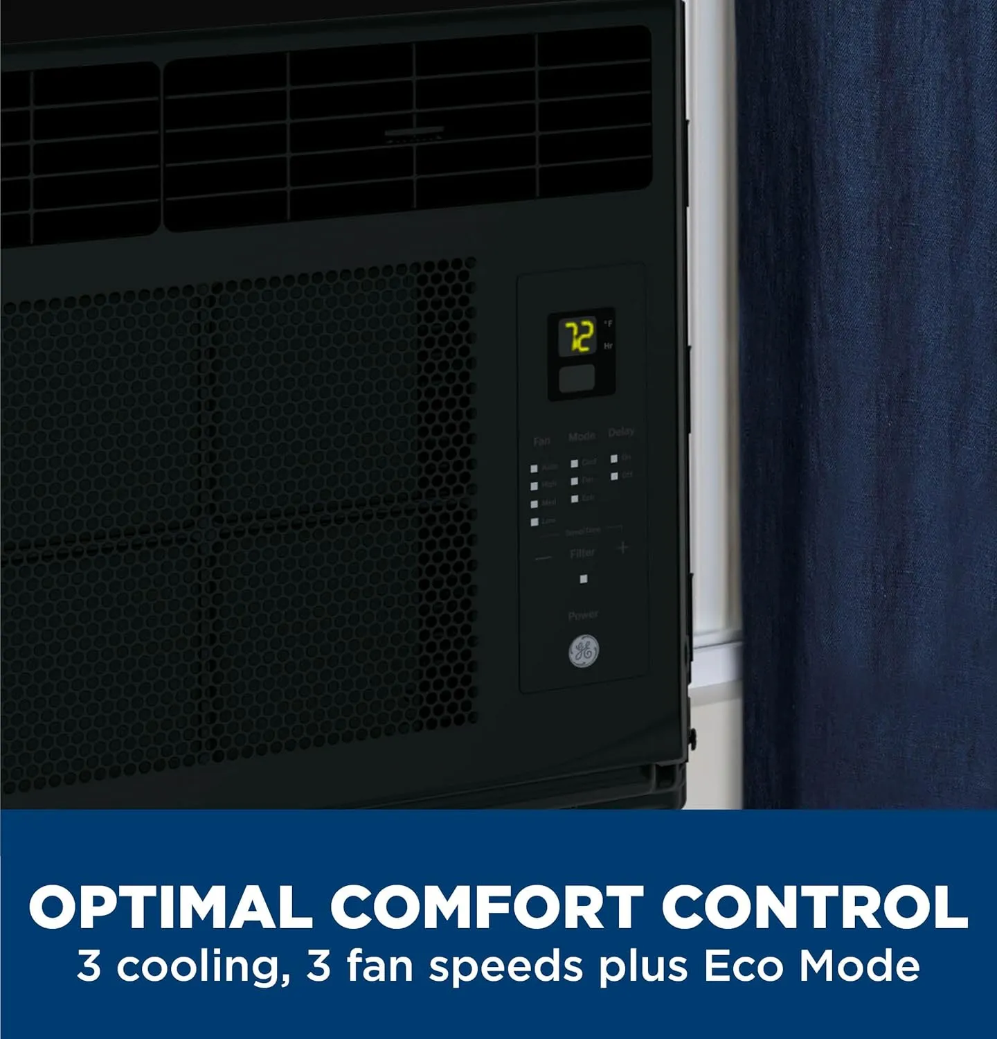 GE AWCS06BBA Window Air Conditioner Unit, 6,000 BTU for Small 250 sq ft. with Adjustable Fan and Cooling Settings, Perfect for Bedroom or Living Room, Easy Install Kit Included, Black
