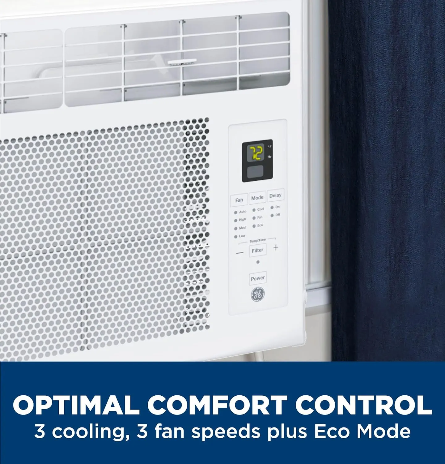 GE Window Air Conditioner Unit, 6,000 BTU for Small Rooms up to 250 sq ft. with Adjustable Fan and Cooling Settings, Perfect for Small Bedroom or Living Room, Easy Install Kit Included, White