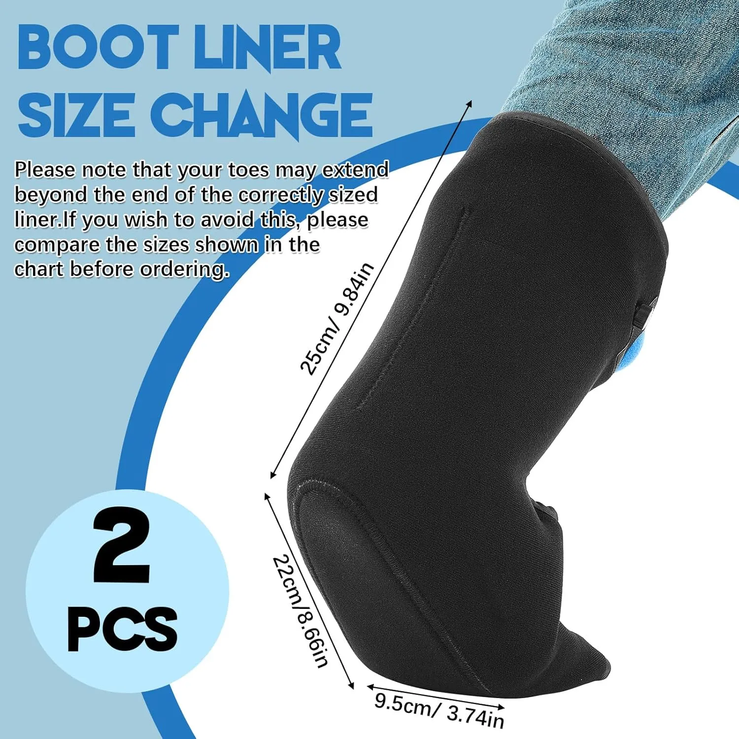 Geiserailie 2 Pcs Short Air cam Walking Boot ankle liner replacement for foot injury Sprained Medical Walker Liner for Left Right Feet (S 9.8 x 8.7inch)