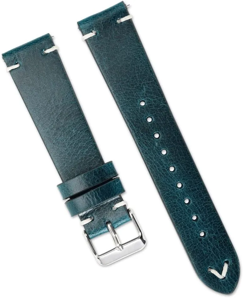Genuine Retro Leather Watch Strap 18mm 20mm 22mm Watchband Handmade Wristband Quick Release Man Watch Accessories(E,19mm)