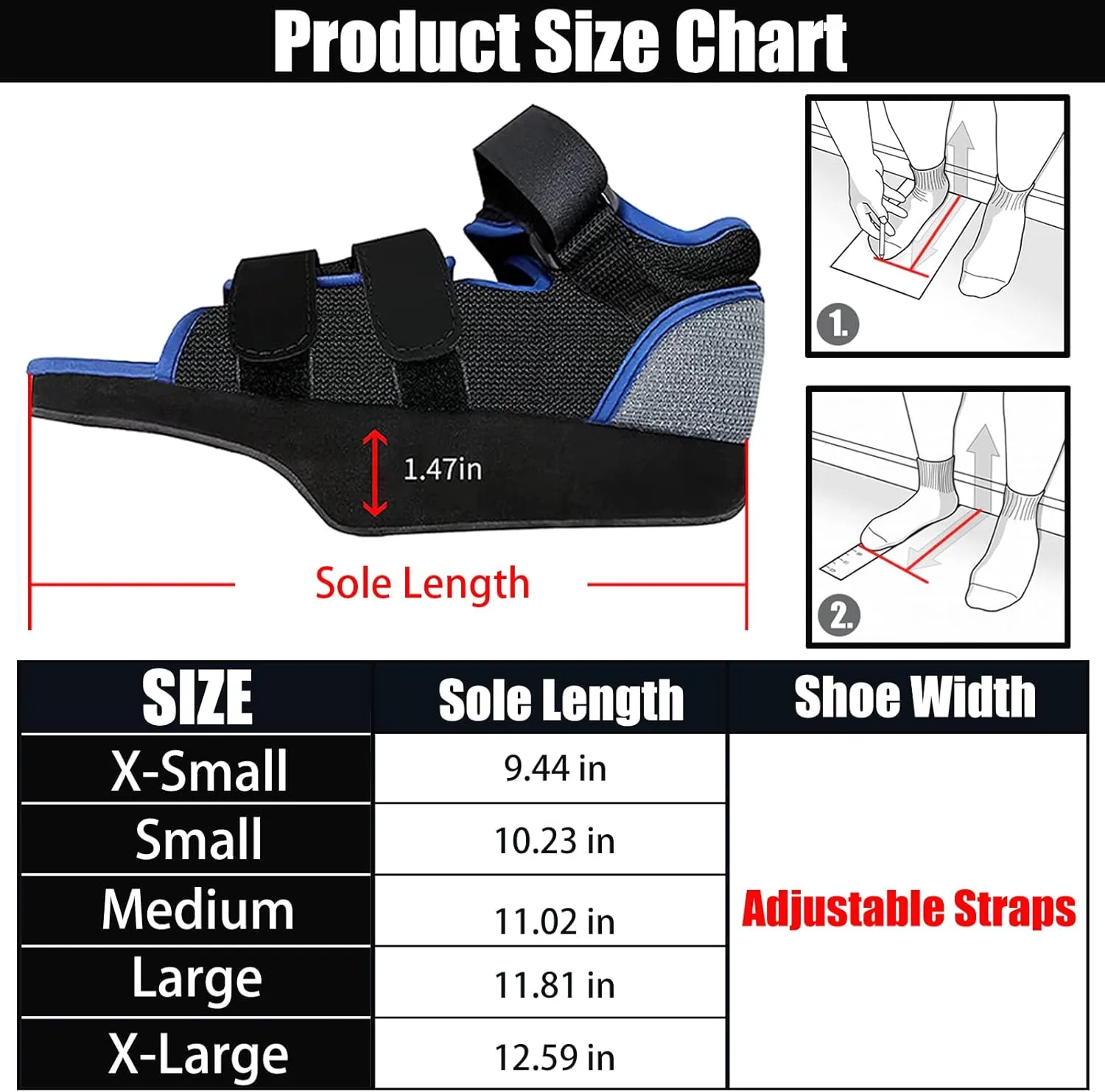 GHORTHOUD Post op Shoe for Broken Toe Lightweight Shoes Medical Orthopedic Foot Brace Off-loading Healing shoe for Foot Surgery (Medium)