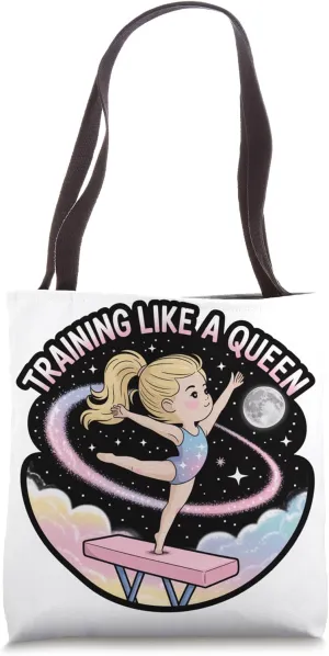 Girls Gymnastics Training Like a Queen Balance Beam Gymnast Tote Bag