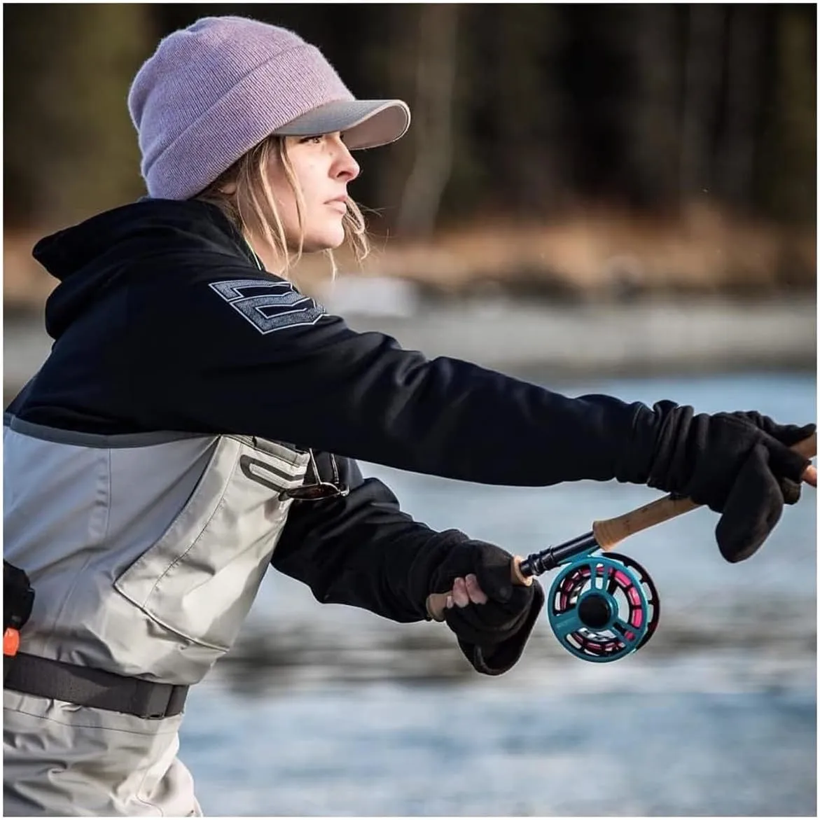 Glacier Glove Unisex Alaska River Flip Mitt | Warm Non-Slip Grip Fishing Fingerless Gloves - Flip Mittens with 2mm Neoprene Palm | for Outdoors, Fly Fishing, Paddling, Hiking