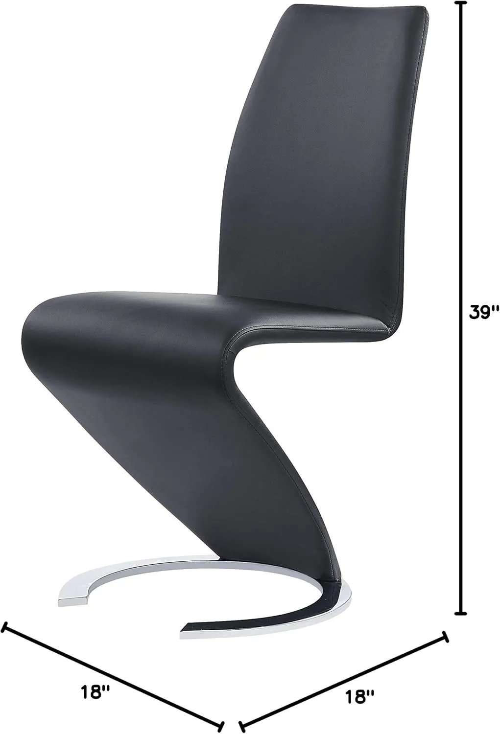 Global Furniture USA Horse Shoe Base Black Dining Chair