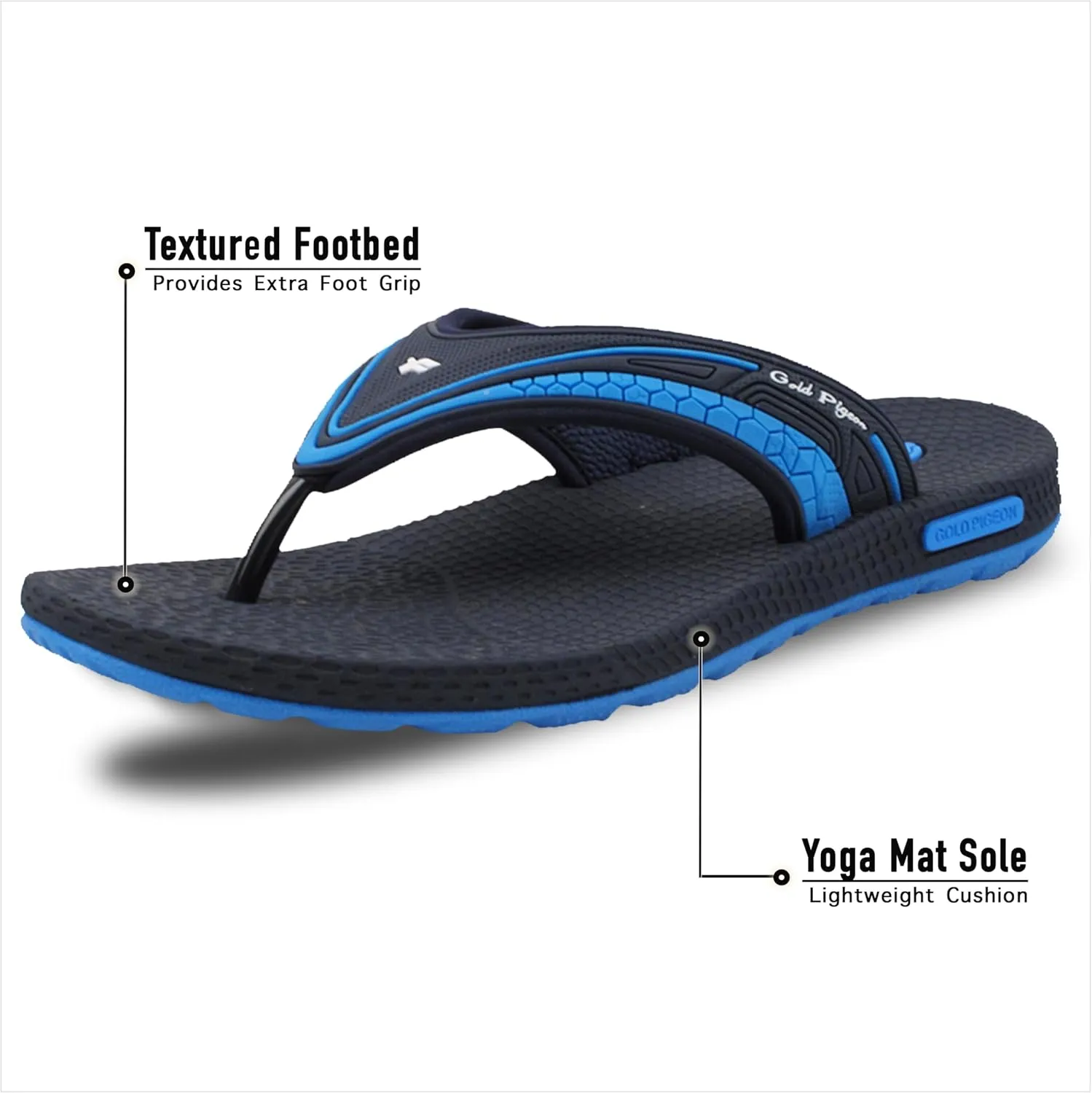 Gold Pigeon Shoes SIMPLUS Unisex Ultra-Cuhion Yoga Mat Flip-Flops with Heel Support