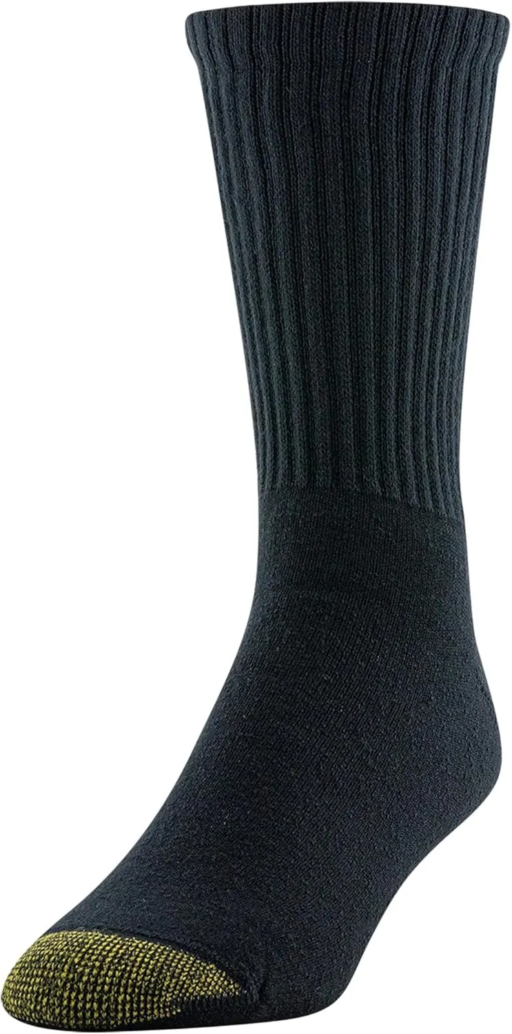 GOLDTOE Men's Cotton Blend Athletic Crew Socks, 6-Pairs