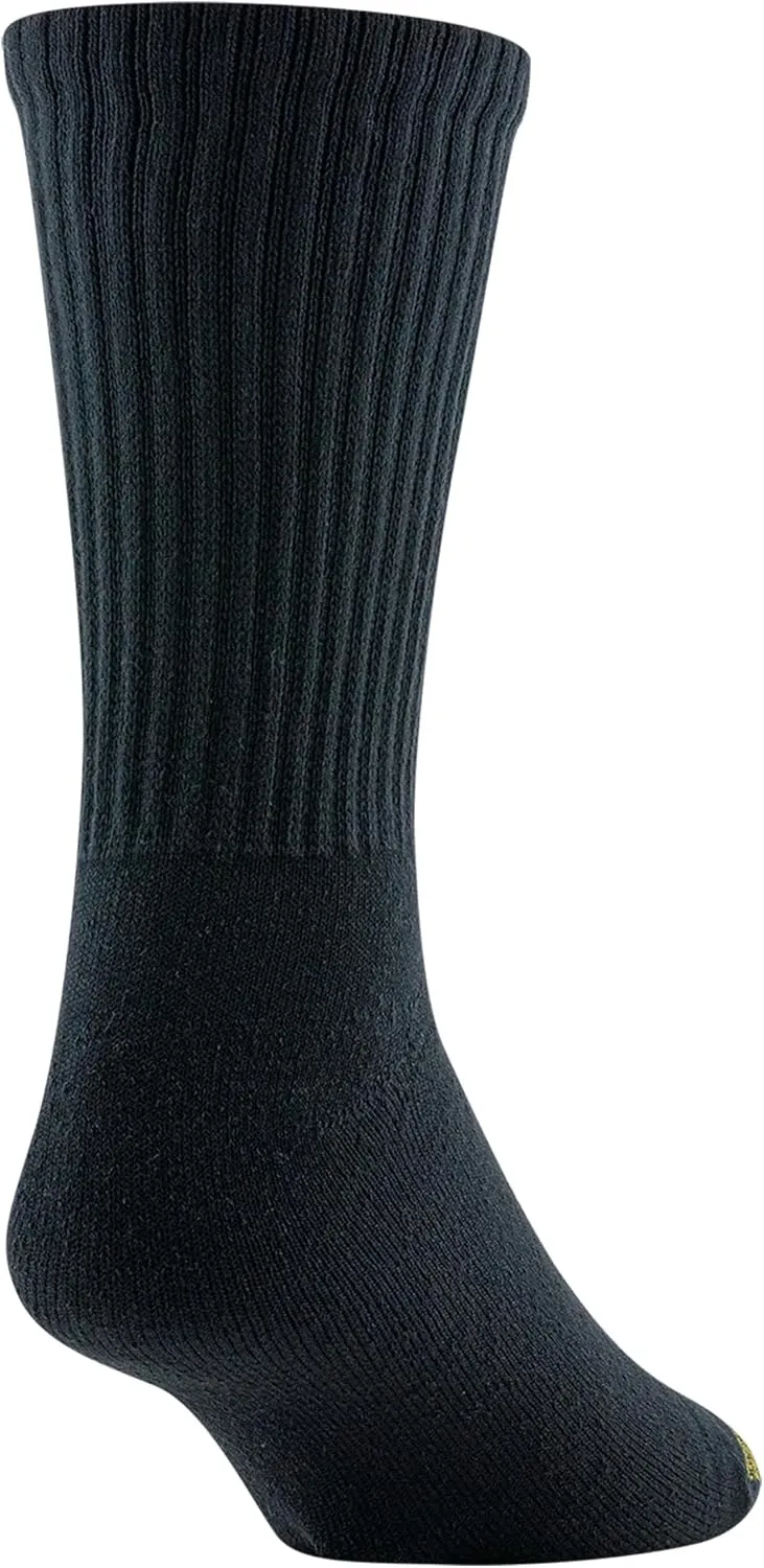 GOLDTOE Men's Cotton Blend Athletic Crew Socks, 6-Pairs