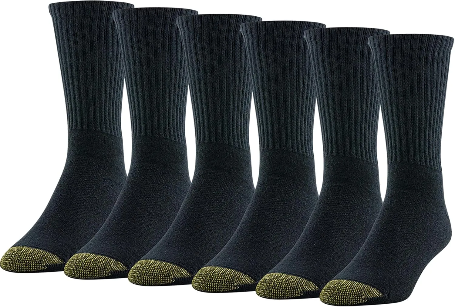 GOLDTOE Men's Cotton Blend Athletic Crew Socks, 6-Pairs