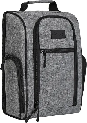 Goloni Golf Shoe Bag for Men & Women, Padded Travel Shoe Bag with Side Accessory Pockets,Sport Shoe Carrier for Golf Shoes,Socks,Tees & Balls,Durable & Lightweight Design (Gray)