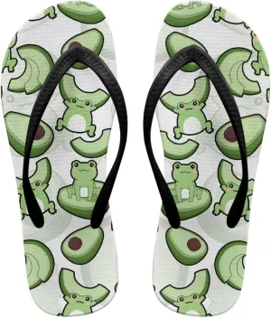 GOSTONG Women's Vacation Sandals Soft Non-Slip Flip Flops Lightweight Beach Pool Sandals Summer Slippers for Teen Girls Black Strap Size 5.5-9.5
