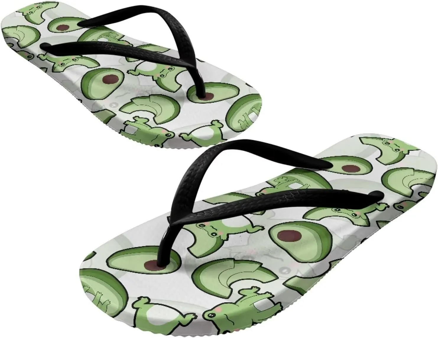 GOSTONG Women's Vacation Sandals Soft Non-Slip Flip Flops Lightweight Beach Pool Sandals Summer Slippers for Teen Girls Black Strap Size 5.5-9.5