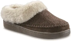 Guide Gear Womens Faux Fur Collar Clog Slippers, Plaid, Fur-Lined, Warm, Slip-On, Lounge Shoes, Bedroom House Slippers, Indoor and Outdoor
