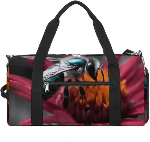 Gym Bag A Bee Duffel Bag for Men Women Travel Overnight Bag with Shoe Compartment Workout Bags