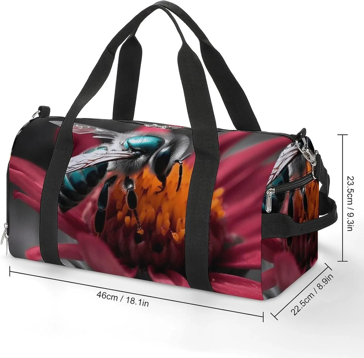 Gym Bag A Bee Duffel Bag for Men Women Travel Overnight Bag with Shoe Compartment Workout Bags